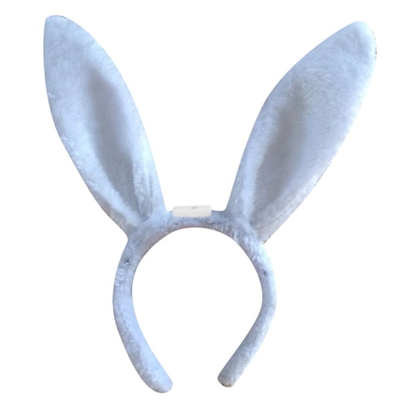 NMMUED LED Light Up Bunny Ears, Plush Easter Bunny Rabbit Ear Headband Headwear Hairband for Easter Party Favor