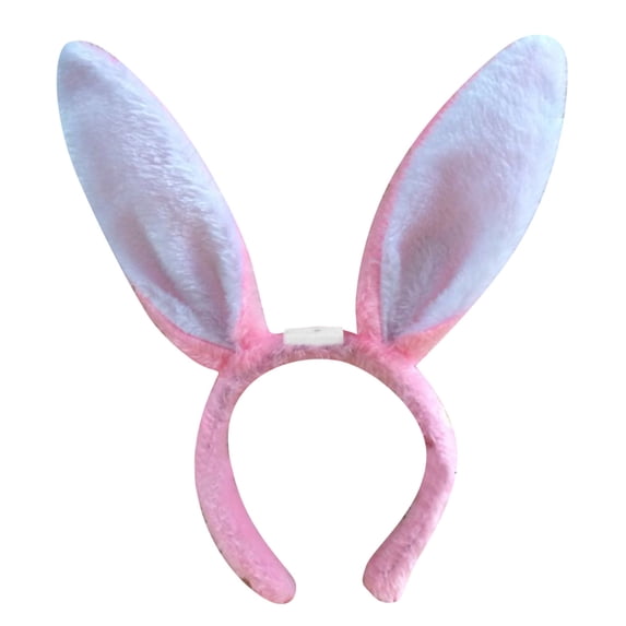 NMMUED LED Light Up Bunny Ears, Plush Easter Bunny Rabbit Ear Headband Headwear Hairband for Easter Party Favor