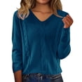 thumbnail image 1 of NMMUED Long Sleeve Sweaters for Women Tunic Sweaters for Women Lightweight Sweaters for Women Knitted Tops for Women Sweater Tops for Women Womens Tops Casual Womens Pullover Sweaters Blue S, 1 of 7