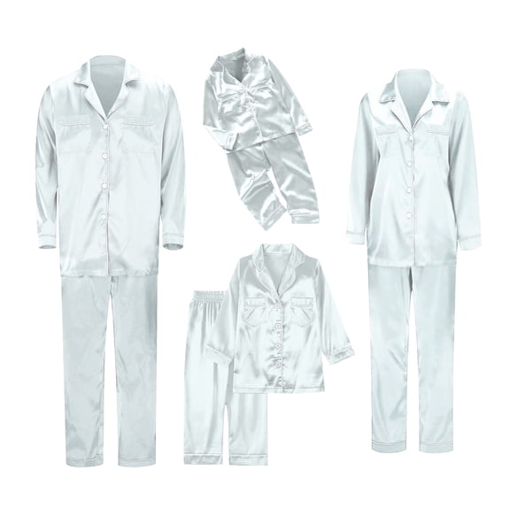 NMMUED Matching Christmas Pajamas for Family Christmas Pajamas Lounge Wear Christmas Vacation Pajamas 2 Piece Lounge Set Family Matching Pajamas Long Sleeve Pajamas White XL