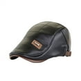 thumbnail image 1 of NMMUED Men's Leather Newsboy Hat Adjustable Flat Cap Classic Golf Newsboy Cap Gatsby Ivy Caps Driving Fishing Beret Hats Black One Size, 1 of 9