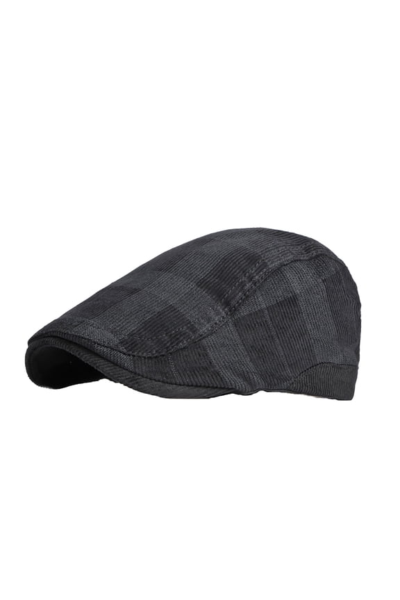 Men's Newsboy Caps Gatsby Cabbie Driving Hunting Cap Newsboy Flat Cap Irish Hats Ivy Hat Black One Size
