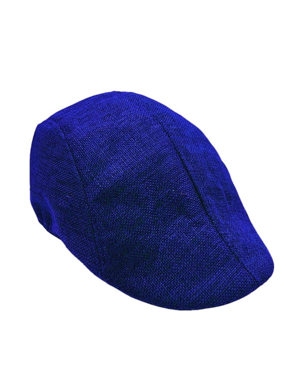 Men's Newsboy Caps Gatsby Cabbie Driving Hunting Cap Newsboy Flat Cap Irish Hats Ivy Hat Blue One Size