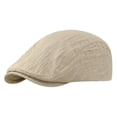 thumbnail image 1 of NMMUED Men's Textured Flat Cap Vintage Ivy Newsboy Hat Lightweight Breathable Driving Cabbie Cap Khaki One Size, 1 of 3