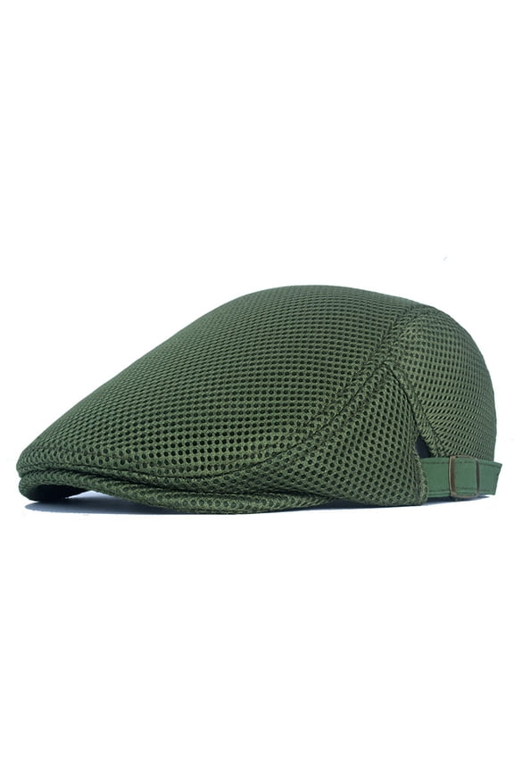 Newsboy Men's Hat Newsboy Cap Flat Cap Soft Stretch Fit Men Cap Cabbie Hunting Cap for Men Outdoor Daily Use Green One Size
