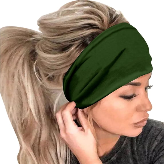 NMMUED Non-slip Workout Headbands for Women Wide Elastic Sweatbands Moisture Wicking Hair Bands B One Size
