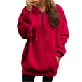 thumbnail image 1 of NMMUED Oversized Hoodies for Women, Baggy Hoodie, Hoodies for Women, Womens Quarter Zip Pullover, Workout Clothes for Women, Red 5XL, 1 of 9