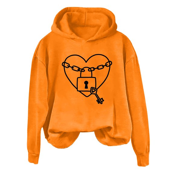 NMMUED Oversized Hoodies for Women, Womens Fall Tops, Fall Outfits for Women, Oversized Sweatshirt for Women, Hoodies Y2k, Orange M