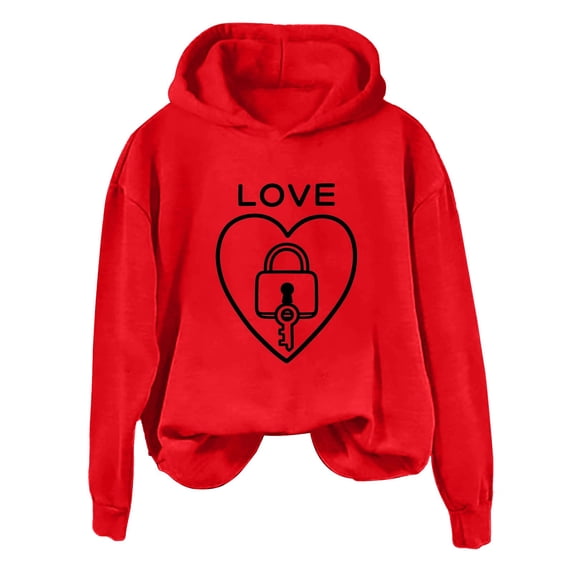 NMMUED Oversized Hoodies for Women, Womens Fall Tops, Hooded Sweatshirt Women, Fall Clothes for Women, Plain Hoodies, Red S