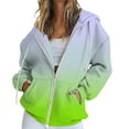 thumbnail image 1 of NMMUED Oversized Hoodies for Women, Workout Hoodie, Full Zip Hoodies for Women, Jackets for Women, Travel Jacket, Green XL, 1 of 5