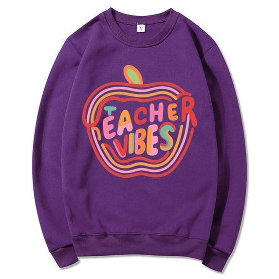 NMMUED Oversized Sweatshirt for Women, Long Sleeve Shirts for Women, Graphic Sweatshirts for Women, Workout Tops for Women, Womens Fall Tops, Purple XL