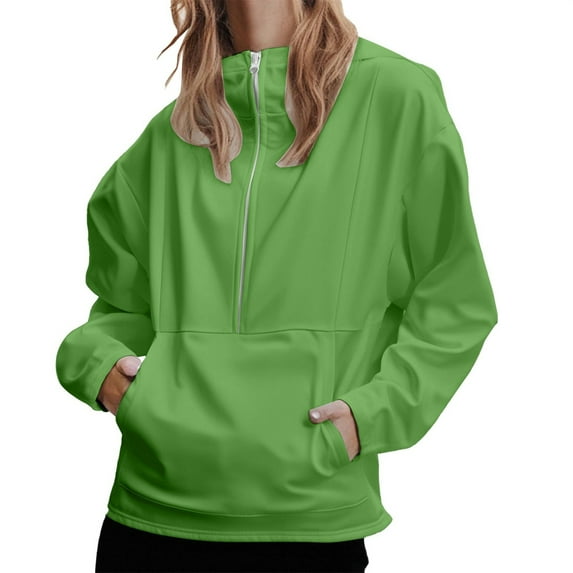 NMMUED Oversized Sweatshirt for Women, Long Sleeve Shirts for Women, Womens Fall Tops, 1/4 Zip Pullover Women, Womens Tops Casual, Light Green 3XL