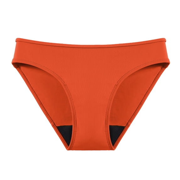 NMMUED Period Bikini Bottoms for Women Leak Proof Menstrual Swimwear Quick Dry Swim Underwear Bathing Suit Bottom Beach Pool Swimming Outfits Orange S