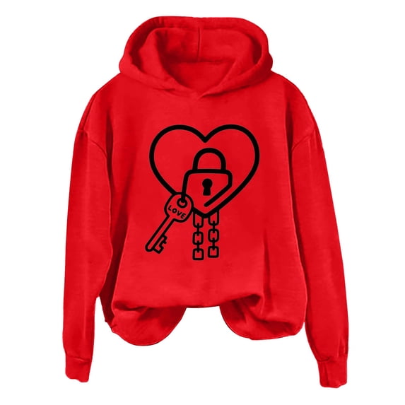 NMMUED Plain Hoodies, Fall Clothes for Women, Baggy Hoodie, Gym Hoodie, Hooded Sweatshirt Women, Red XXL