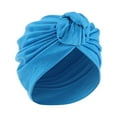 thumbnail image 1 of NMMUED Pre-tied African Turbans for Women Floral Beanie Chemo Cap Hair Loss Head Wrap Modest Headwear Blue One Size, 1 of 2