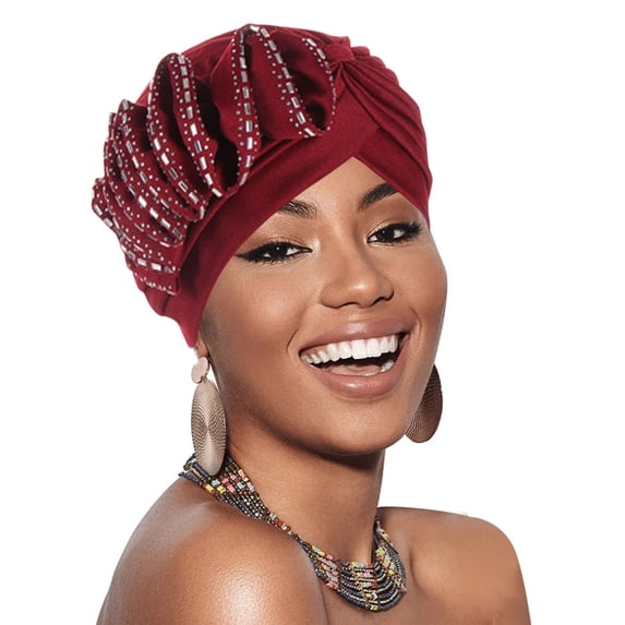 NMMUED Pre-tied Floral Turbans for Women Chemo Cancer Cap Headwrap Soft Beanie Hair Cover E One Size