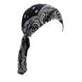 thumbnail image 1 of NMMUED Pre-tied Long Tail Turban for Women African Head Wrap Chemo Cancer Hat Hair Loss Beanie Sleep Cap Black One Size, 1 of 2