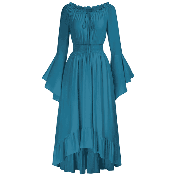 NMMUED Renaissance Dress Plus Size Victorian Dress for Women Vintage Dress for Women Maxi Dresses Renaissance Dress Women, Blue L