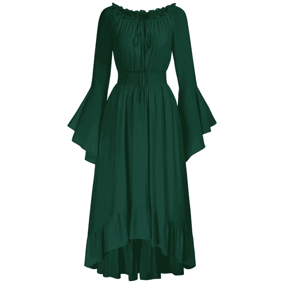 NMMUED Renaissance Dress Plus Size Victorian Dress for Women Vintage Dress for Women Maxi Dresses Renaissance Dress Women, Green L