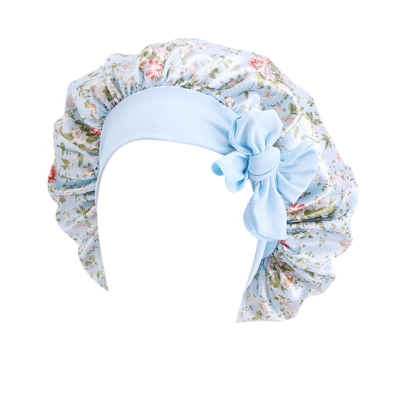 NMMUED Satin Bonnets for Baby, Kids Bonnets for Girls, Satin Silk Hair Bonnet for Sleeping, Silk Sleep Cap Blue One Size