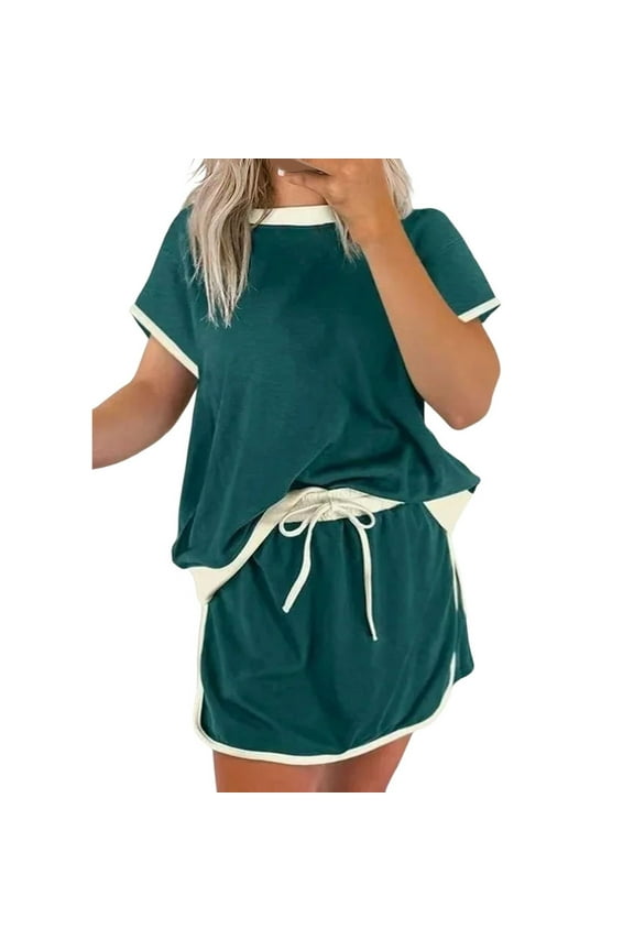 Skirt Sets Women 2 Piece Outfits Skort Set Athleisure Sets Women Golf Skorts for Woman Athletic Sets for Women, Green S