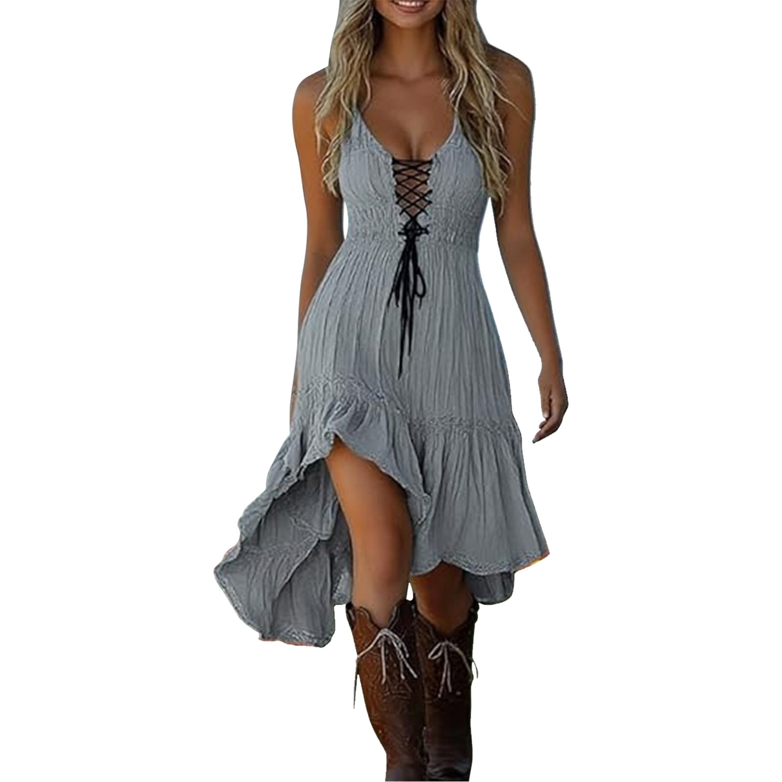 NMMUED Spaghetti Strap Dresses for Women A Line Dresses for Women ...