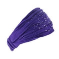 thumbnail image 1 of NMMUED Sparkly Rhinestone Headbands for Women Wide Stretchy Hair Wrap Glitter Bling Turban Hair Accessory Purple One Size, 1 of 3