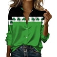 thumbnail image 1 of NMMUED St. Patricks Day Shirt Womens Button Down Blouse St Paddys Day Shirt Shamrock Graphic Tops Going Out Tops for Women Green St Patricks St Patricks Day Tops for Women Dark Blue M, 1 of 4