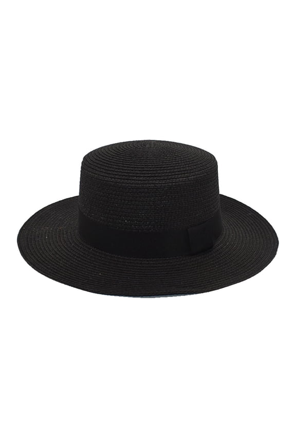 Straw Hats for Women Men Boater Hat Gatsby Straw Panama Hat Fedora Summer Beach Sun Hat 20s Costume Accessories Black One Size