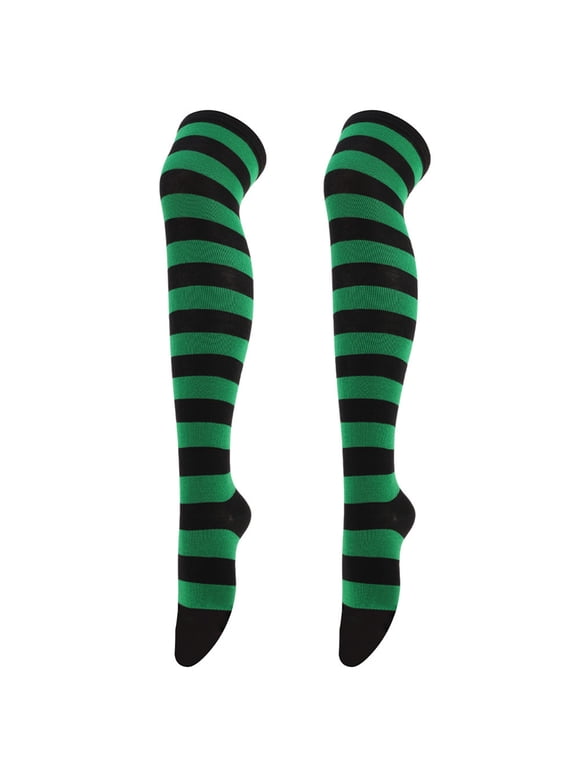 Striped Socks, Knee High Socks for Women, Striped Knee High Socks, Halloween Gifts, Tube Socks, Long Striped Socks, Halloween Clothing, Army Green One Size