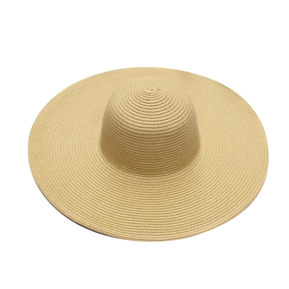 NMMUED Summer Beach Sun Straw Hats for Women Wide Brim Packable Travel Bucket Hats Sun Protection Hat Beige One Size