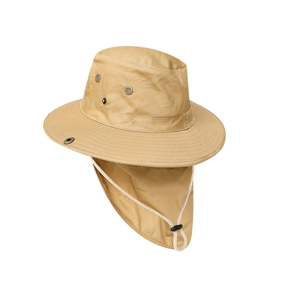 NMMUED Sun Hats for Men Women with Neck Flap Upf 50+ Uv Protection Wide Brim Bucket Hat Safari Hiking Fishing Hats Khaki One Size