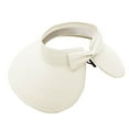 thumbnail image 1 of NMMUED Sun Visor Hats for Women Straw Wide Brim Ponytail Beach Hat Packable Foldable Uv Protection Travel Hats Beige One Size, 1 of 3