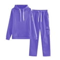 thumbnail image 1 of NMMUED Sweat Set Sweatsuits Women 2 Piece Outfit Hoodie Set Fall Clothes for Women Active Wear Sets for Women, Dark Purple M, 1 of 9