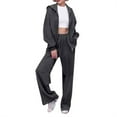 thumbnail image 1 of NMMUED Sweat Set Sweatsuits Women 2 Piece Outfit Hoodie Set Two Piece Sets for Women Fall Track Suits for Women Set, Dark Gray XXL, 1 of 7