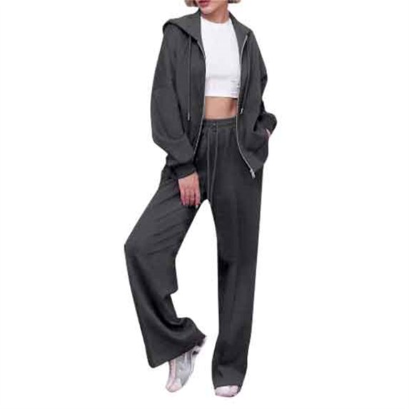 NMMUED Sweat Set Sweatsuits Women 2 Piece Outfit Hoodie Set Two Piece Sets for Women Fall Track Suits for Women Set, Dark Gray XXL