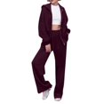 thumbnail image 1 of NMMUED Sweat Set Sweatsuits Women 2 Piece Outfit Hoodie Set Two Piece Sets for Women Fall Track Suits for Women Set, Wine XL, 1 of 9