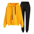 thumbnail image 1 of NMMUED Sweat Set Sweatsuits Women 2 Piece Outfit Hoodie Set Two Piece Sets for Women Fall Women's Athletic Clothing Sets, Yellow XXL, 1 of 6