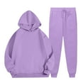 thumbnail image 1 of NMMUED Sweat Set Workout Sets for Women Hoodie Set Two Piece Sets for Women Fall Women's Athletic Clothing Sets, Purple XXXL, 1 of 9