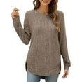 thumbnail image 1 of NMMUED Sweaters for Women Pullover Sweaters for Women Knit Sweater for Women Winter Sweaters for Women, Coffee S, 1 of 5