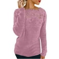 thumbnail image 1 of NMMUED Sweaters for Women Pullover Sweaters for Women Lace Sweater /, Pink 2 XXL, 1 of 6
