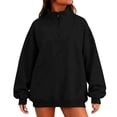 thumbnail image 1 of NMMUED Sweatshirt with Dog Pouch Quarter Zip Pullover Women Pet Pouch Sweatshirt Pullover Sweatshirts for Women Pet Pouch Sweatshirt Womens Sweatshirts No Hood Pet Carrier Sweatshirt Black L, 1 of 6