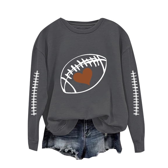 NMMUED Sweatshirt for Women, Womens Fall Tops, Womens Fall Clothing, Oversized Crewneck Sweatshirt Women, Womens Oversized Tops, Dark Gray S