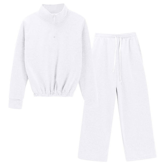 NMMUED Sweatsuits Women 2 Piece Outfit Sweatset for Women Womens Workout Sets Fall Outfits Tracksuit for Women, White S