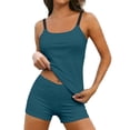 thumbnail image 1 of NMMUED Tankini Swimsuits with Shorts Two Piece Tummy Control Bathing Suits Ruched Swimwear Women Beach Fashion Dark Green L, 1 of 6