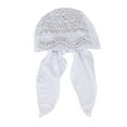 thumbnail image 1 of NMMUED Turban Head Wraps for Women Stretch Chemo Headwear for Women, Soft Cancer Hat for Hair Loss White One Size, 1 of 4