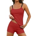 thumbnail image 1 of NMMUED Two Piece Ruched Tankini Swimsuits for Women 2026, Tummy Control Bathing Suit with Shorts Athletic Swimwear Full Coverage Swimsuits for Women Red M, 1 of 6