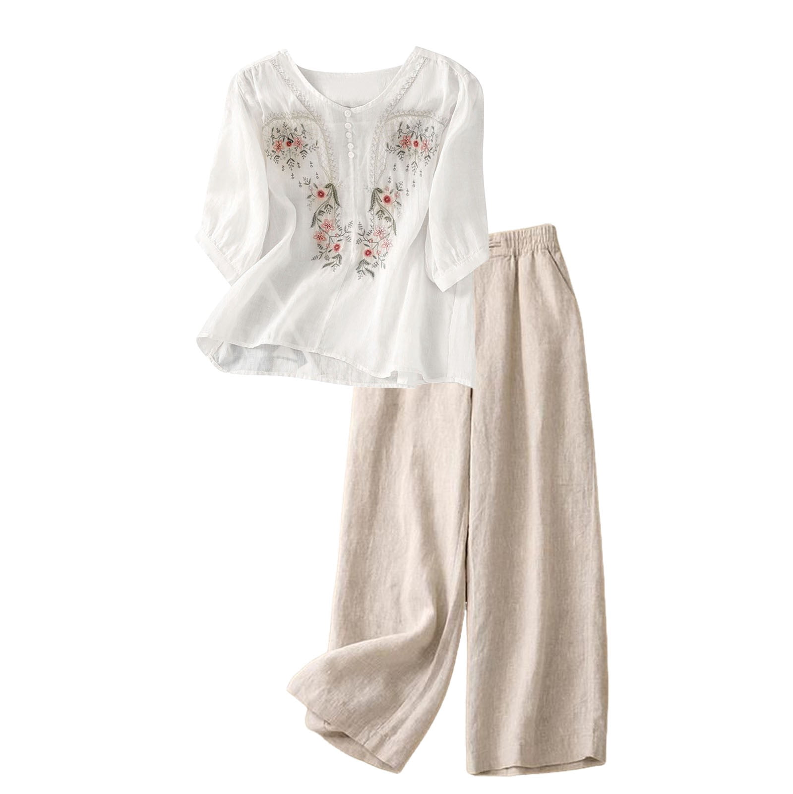 NMMUED Two Piece Sets for Women Linen Outfits Women 2 Piece Lounge Sets — free download