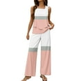 thumbnail image 1 of NMMUED Two Piece Sets for Women Summer Pants Sets Women 2 Piece Outfits Womens Pajama Sets Lounge Sets for Women Tank Top and Pants Set Women, Pink XXL, 1 of 4