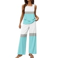thumbnail image 1 of NMMUED Two Piece Sets for Women Summer Pants Sets Women 2 Piece Outfits Womens Pajama Sets Lounge Sets for Women Tank Top and Pants Set Women, Blue L, 1 of 4